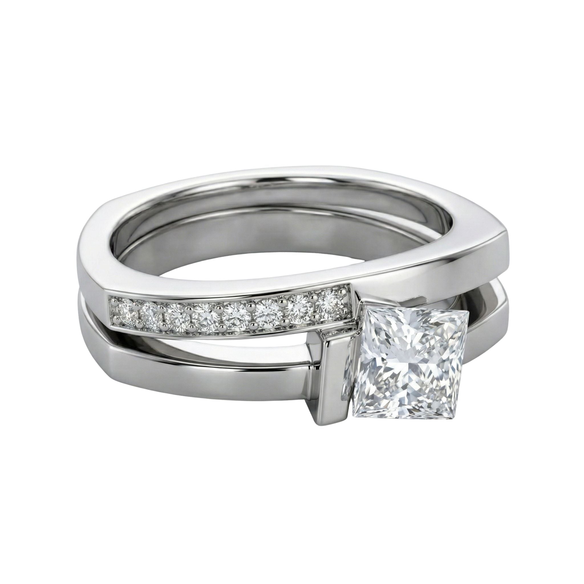 IMPERARI LA PRESENZA – CORE LINEAR RING WHITE GOLD