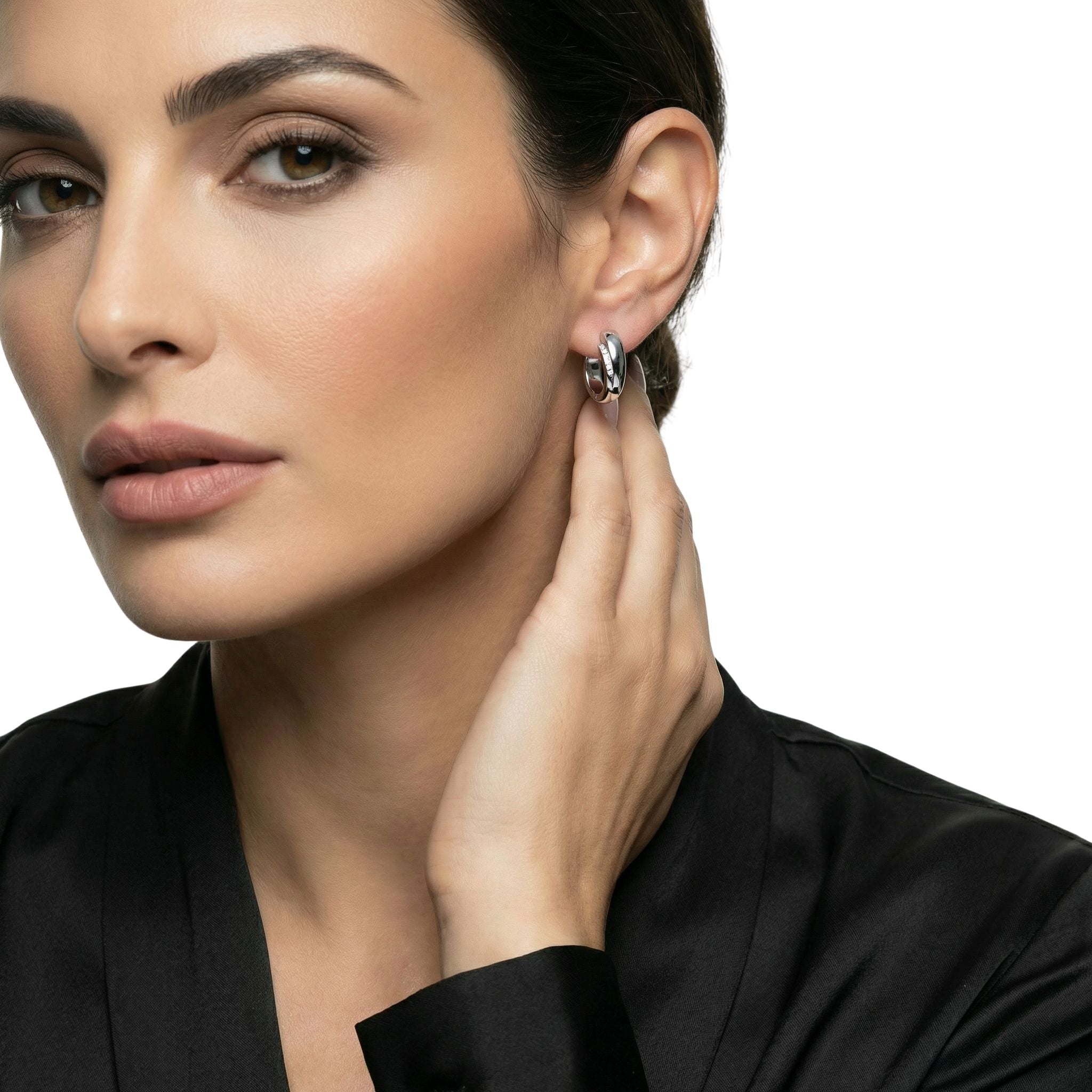 IMPERARI OPUS – SOLID EARRINGS WHITE GOLD